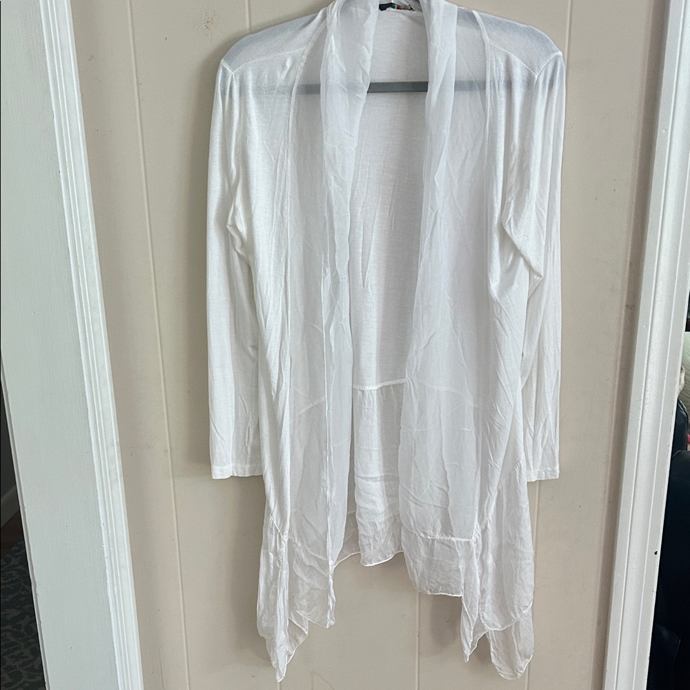 NT by Amati White Open Front Cardigan